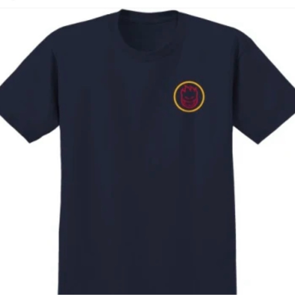 Navy Graphic Tee with Red Emblem